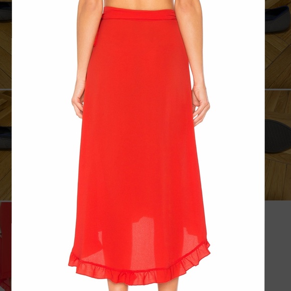 Ellejay Red Emma Wrap Ruffle Skirt - Picture 6 of 6